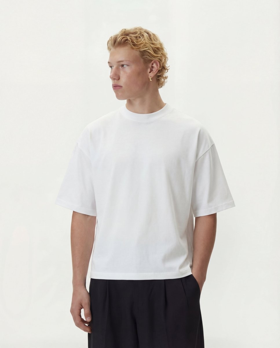 White Heavy Crop Tee