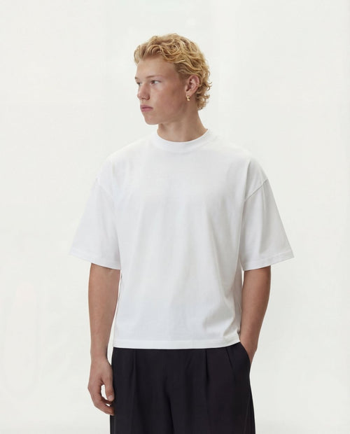 White Heavy Crop Tee